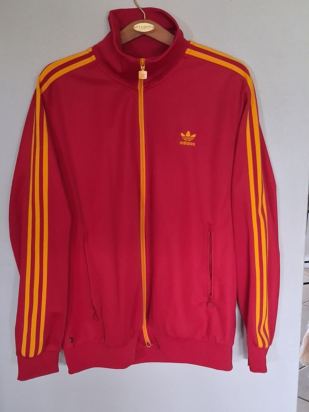 Adidas Men’s Beckenbauer Red Yellow Spain Colours Track Top Jacket